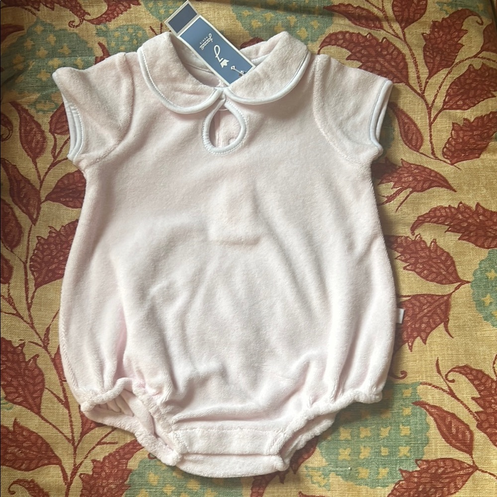 NWT Jacadi Pink Baby Onesie with Peter Pan Collar 6 months - Picture 4 of 5
